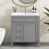 30'' Bathroom Vanity with Top Sink, Modern Bathroom Storage Cabinet with 2 Drawers and a Tip-out Drawer, Single Sink Bathroom Vanity - as Pic