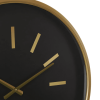 DecMode 24" Black Metal Wall Clock with Gold Accents - DecMode
