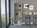 Multistorage Pantry abinet; Five Shelves; Double Door Cabinet -Pearl - as Pic