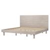 Modern Concise Style Solid Wood Grain Platform Bed Frame, King, Stone Gray - as Pic
