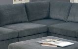 Living Room Furniture Grey Chenille Modular Sectional 6pc Set Corner Sectional Modern Couch 3x Corner Wedge 2x Armless Chairs and 1x Ottoman Plywood -