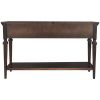 TREXM Classic Retro Style Console Table with Three Top Drawers and Open Style Bottom Shelf, Easy Assembly (Espresso) - as Pic