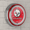 Corvette C1 Neon Clock - 14 inch Diameter - Red - General Motors
