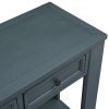 TREXM Console Table/Sofa Table with Storage Drawers and Bottom Shelf for Entryway Hallway (Navy) - as Pic