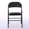 6pcs Elegant Foldable Iron & PVC Chairs for Convention & Exhibition Black - as picture