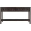 TREXM Rustic Entryway Console Table, 60" Long Sofa Table with two Different Size Drawers and Bottom Shelf for Storage (Espresso) - as Pic