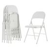 6pcs Elegant Foldable Iron & PVC Chairs for Convention & Exhibition White - as picture
