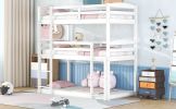 Twin over Twin over Twin Triple Bunk Bed,White - as Pic