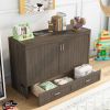 Queen Size Murphy Bed with Built-In Charging Station, Antique Grey - as Pic