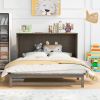 Queen Size Murphy Bed with Built-In Charging Station, Antique Grey - as Pic