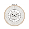 DecMode 32" White Wood Floral Carved Wall Clock - DecMode