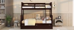 Twin-Over-Full Bunk Bed with Ladders and Two Storage Drawers(Espresso)( old sku:LT000165AAP) - as Pic