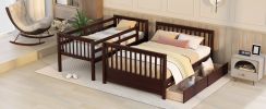 Twin-Over-Full Bunk Bed with Ladders and Two Storage Drawers(Espresso)( old sku:LT000165AAP) - as Pic