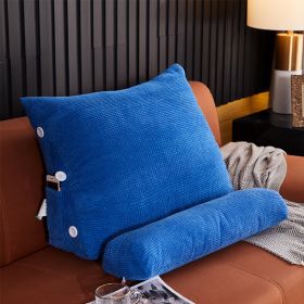 Waist Backrest Pillow Bedside Backrest Lumbar Cushion Bed Sofa (Option: Royal Blue-60x22x50cm with headrest)
