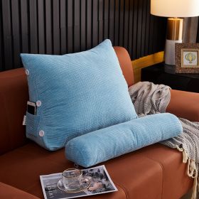 Waist Backrest Pillow Bedside Backrest Lumbar Cushion Bed Sofa (Option: Sky Blue-60x22x50cm without headrest)