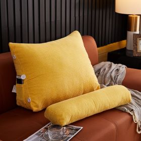 Waist Backrest Pillow Bedside Backrest Lumbar Cushion Bed Sofa (Option: Yellow-60x22x50cm without headrest)