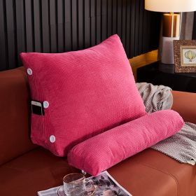 Waist Backrest Pillow Bedside Backrest Lumbar Cushion Bed Sofa (Option: Rose Red-60x22x50cm with headrest)