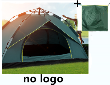 Automatic Tent Spring Type Quick Opening Rainproof Sunscreen Camping Tent (Option: Dark Green with cover-M-No logo)