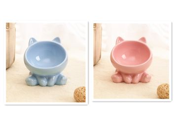 Ceramic Cat Neck Bowl (Option: Pink and Blue)
