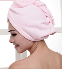 Women's Hair Dryer Cap, Absorbent Dry Hair Towel (Option: Pink60x20cm)