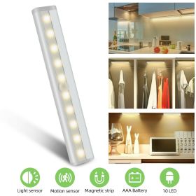 Wireless Motion Sensor Under Cabinet Closet LED Light Kitchen Counter Night Lamp (Option: Warm hite-2Pcs)