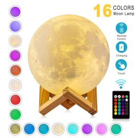 LED Night Lights Moon Lamp 3D Print Moonlight Timeable Dimmable Rechargeable Bedside Table Desk Lamp Children's Leds Night Light (Option: 8cm)