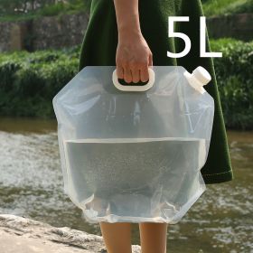 PVC Outdoor Camping Hiking Foldable Portable Water Bags Container (Option: White 5L)