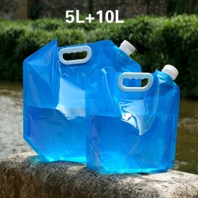 PVC Outdoor Camping Hiking Foldable Portable Water Bags Container (Option: Blue 5L 10L)