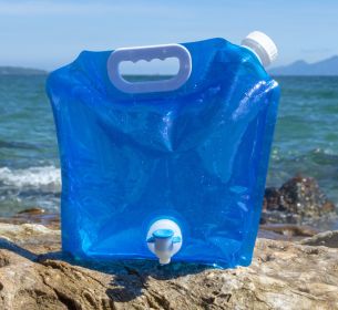 PVC Outdoor Camping Hiking Foldable Portable Water Bags Container (Option: Blue 10L with faucet)